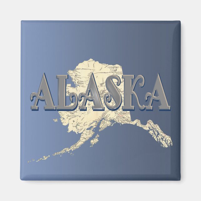 Imán Mapa estatal de Alaska (Frente)