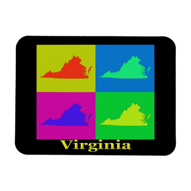 Imán Mapa estatal de Virginia (Horizontal)