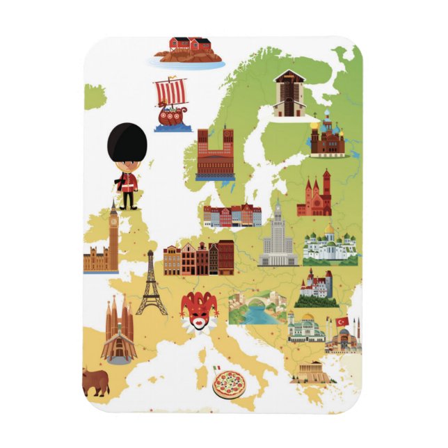 Imán Mapa europeo de Personalizados (Vertical)