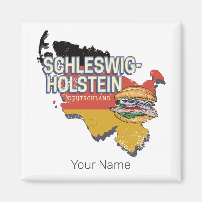 Imán Mapa federal de Alemania de Schleswig-Holstein (Frente)