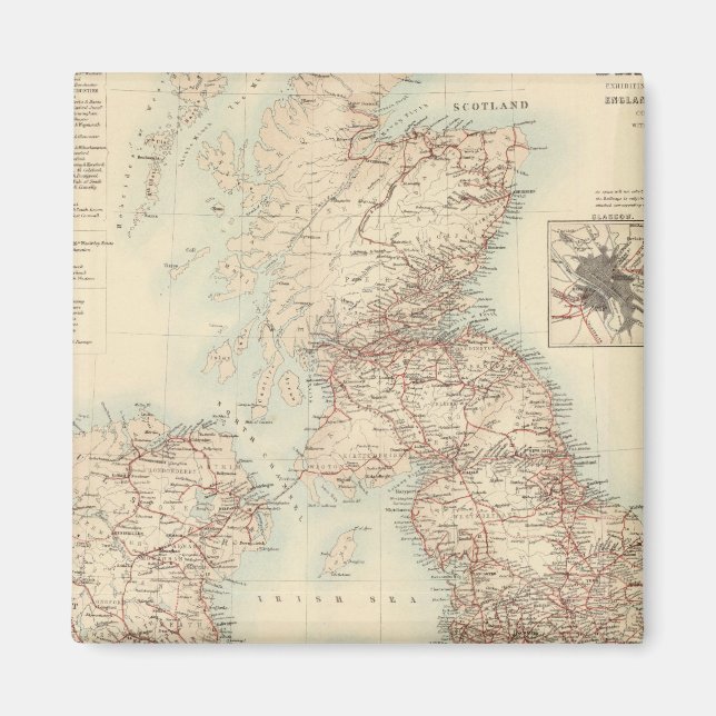 Imán Mapa ferroviario de las Islas Británicas (Frente)