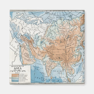 Imán Mapa físico de Asia (1916)