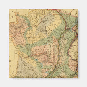 Imán Mapa físico y mineralógico de Francia