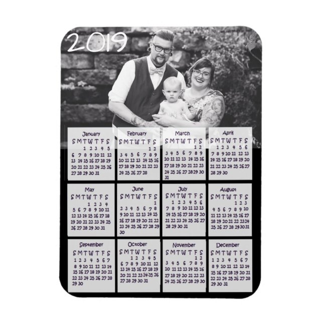 Imán Mapa fotográfico del calendario 2019 (Vertical)