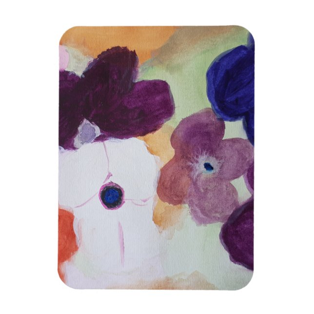 Imán Mapa fotográfico flexible de anémones de primavera (Vertical)