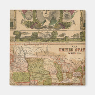 Imán Mapa fundamental de los Estados Unidos y México