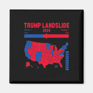 Imán Mapa ganador de Trump Landslide 2024 Mapa electora