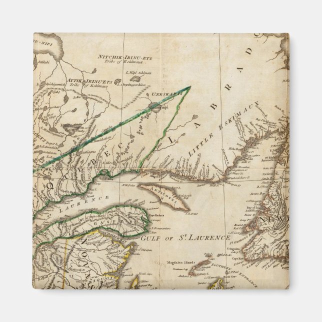 Imán Mapa general de las colonias británicas del norte (Frente)