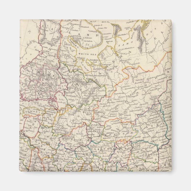 Imán Mapa general de Rusia en Europa (Frente)