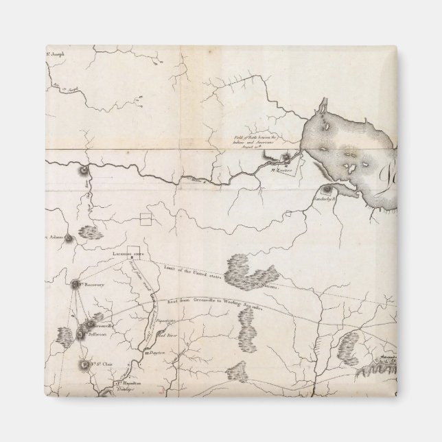 Imán Mapa general del curso del Ohio (Frente)