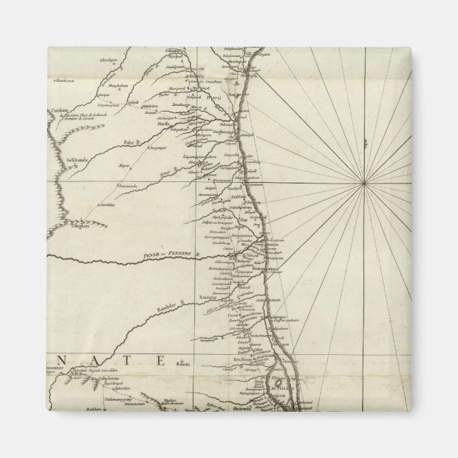 Imán Mapa geográfico de la India (Frente)