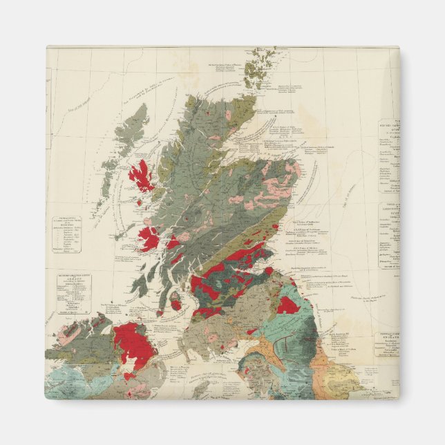 Imán Mapa geológico compuesto, paleontológico (Frente)