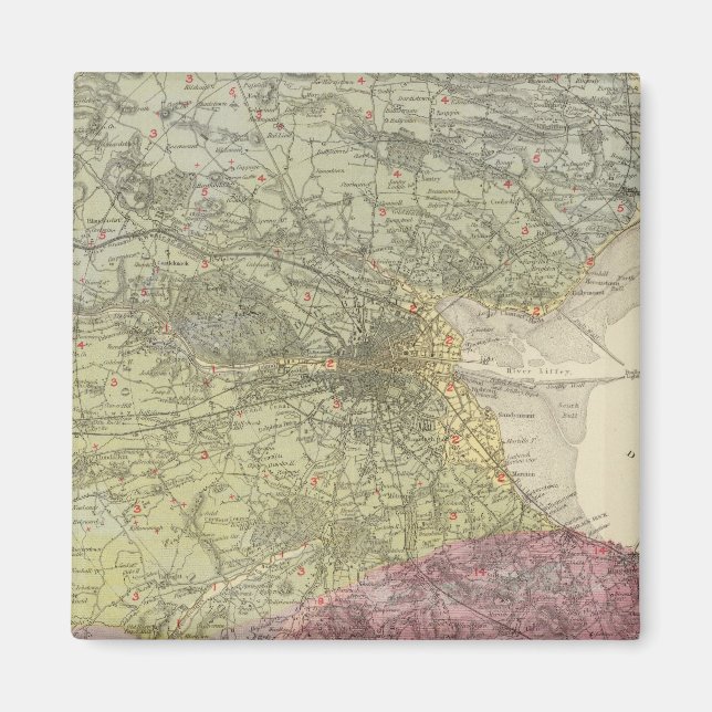 Imán Mapa geológico de Dublín (Frente)