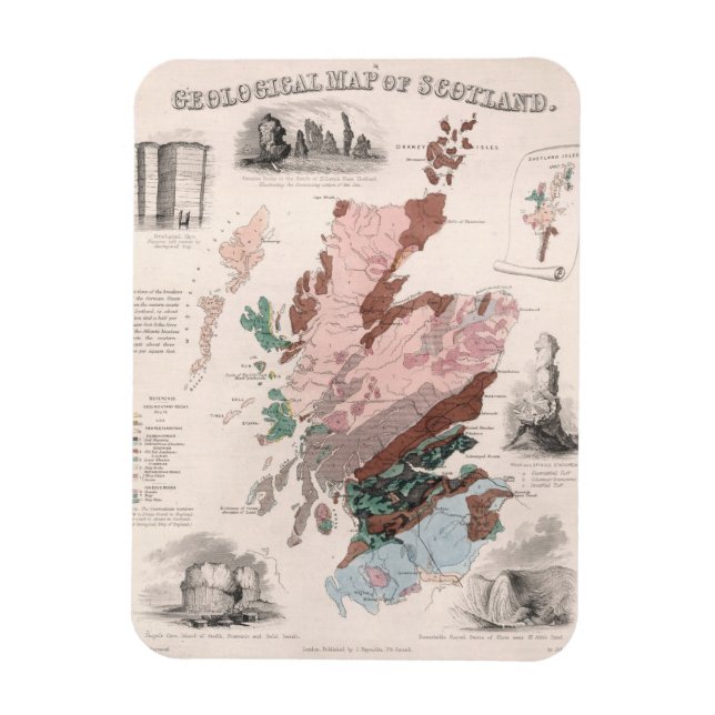 Imán Mapa geológico de Escocia (Vertical)