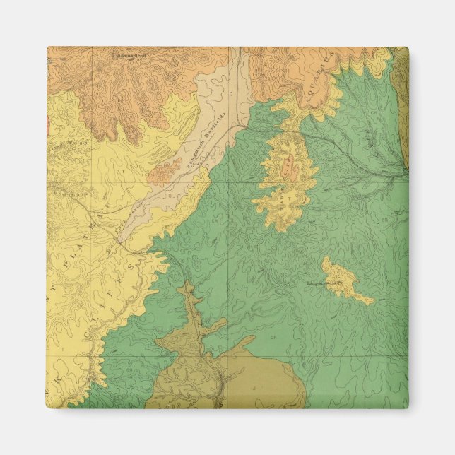 Imán Mapa Geológico De Las Terrazas Mesozoicas (Frente)