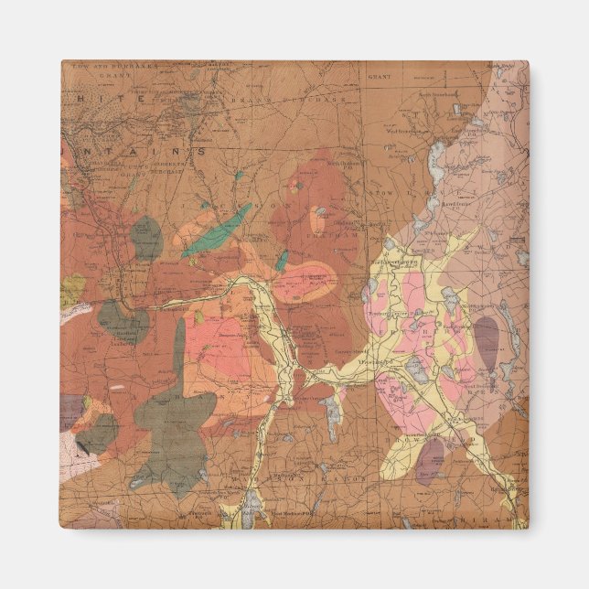 Imán Mapa geológico de Nuevo Hampshire (Frente)