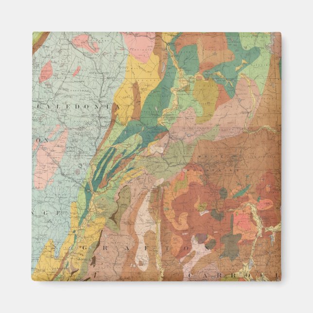 Imán Mapa geológico de Nuevo Hampshire (Frente)