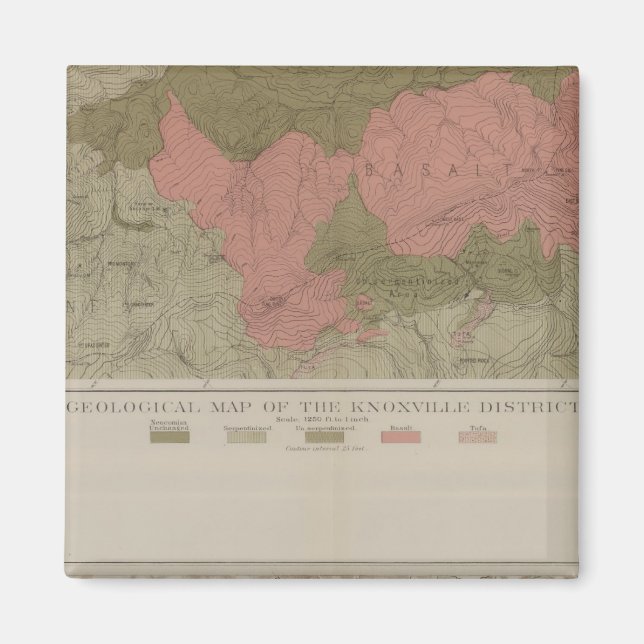 Imán Mapa geológico del distrito de Knoxville (Frente)