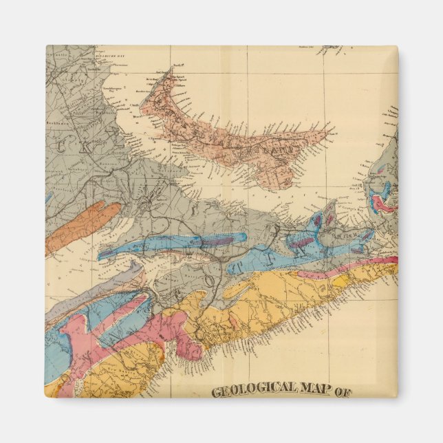 Imán Mapa geológico, provincias marítimas (Frente)