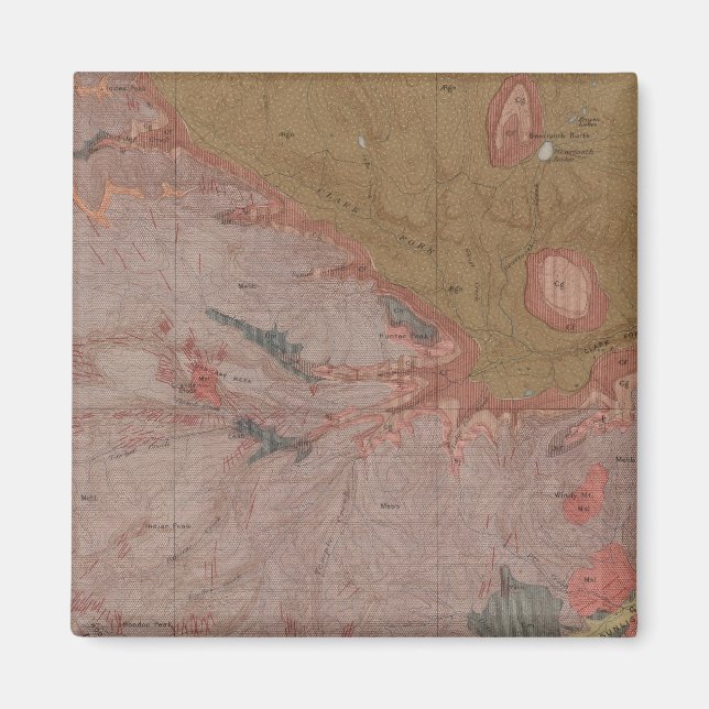 Imán Mapa geológico, Yellowstone National Part, Wyoming (Frente)