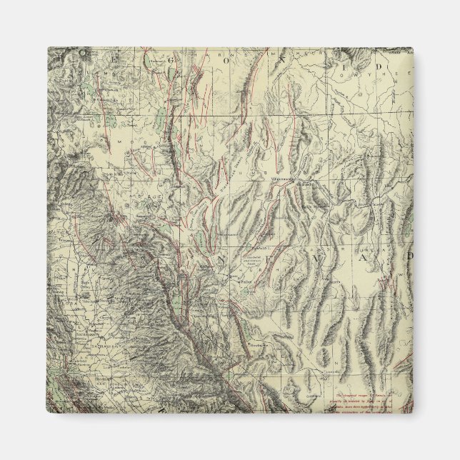 Imán Mapa geomórfico, California, Nevada (Frente)