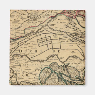 Imán Mapa grabado del valle del río Po