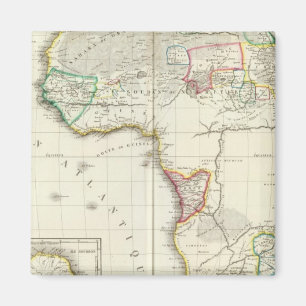 Imán Mapa grabado en África con 2 mapas de entrada