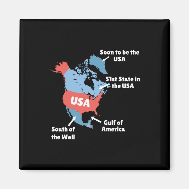 Imán Mapa gracioso de Trump en Estados Unidos - Canadá, (Frente)