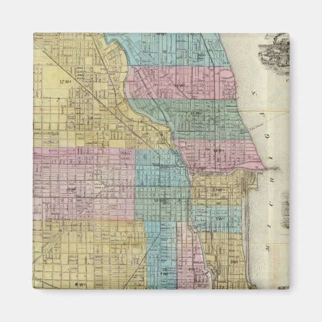 Imán Mapa guía de Chicago (Frente)