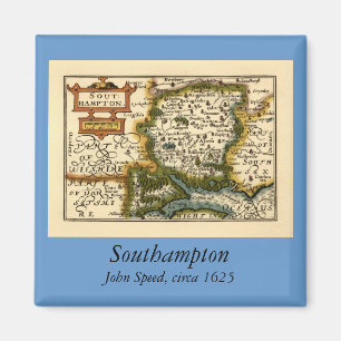 Imán Mapa histórico de Hampshire, Southampton County En