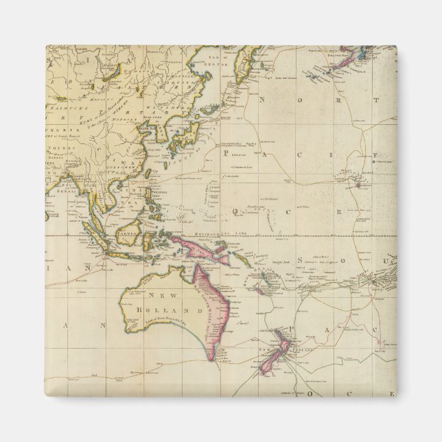 Imán Mapa histórico del gráfico general (Frente)