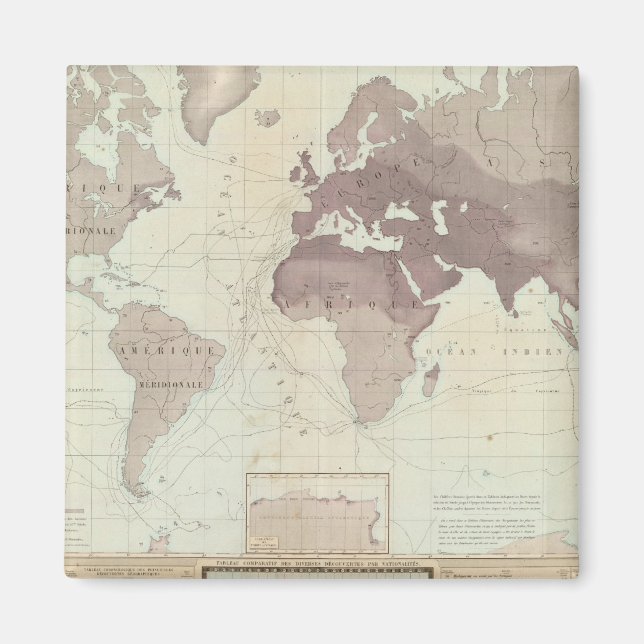 Imán Mapa histórico del mundo (Frente)