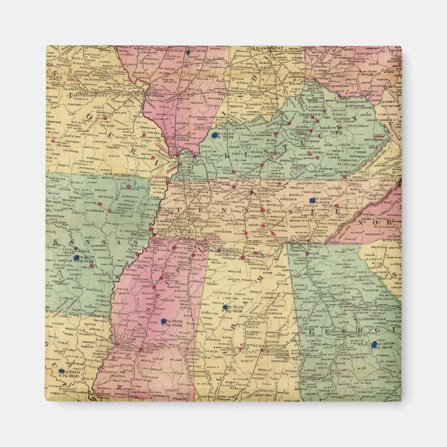 Imán Mapa histórico y militar de Estados Unidos (Frente)