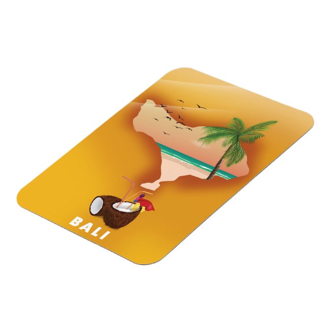 Imán Mapa ilustrado de Bali (Lado Izquierdo)