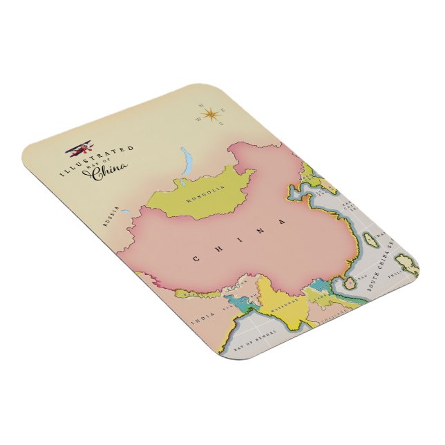 Imán Mapa ilustrado de china (Lado Derecho)
