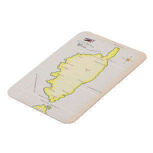 Imán Mapa ilustrado de Córcega