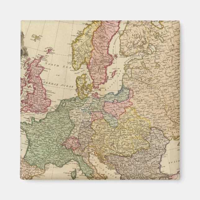 Imán Mapa ilustrado de Europa (Frente)