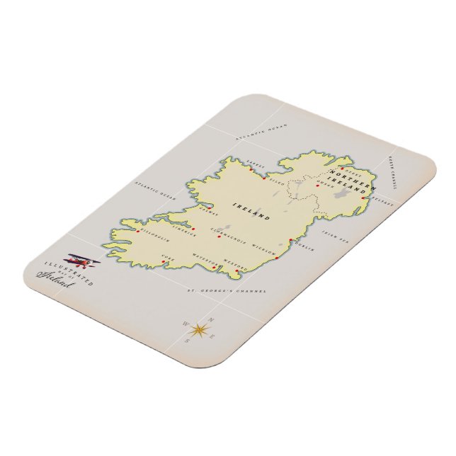 Imán Mapa ilustrado de Irlanda (Lado Izquierdo)