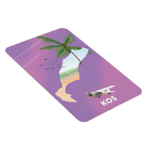 Imán Mapa ilustrado de Kos Greece.