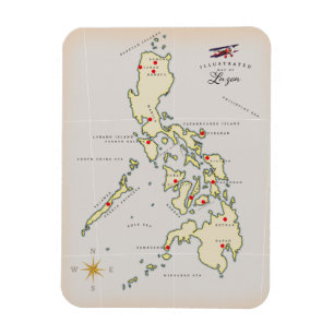 Imán Mapa ilustrado de Luzon mapa de Filipinas