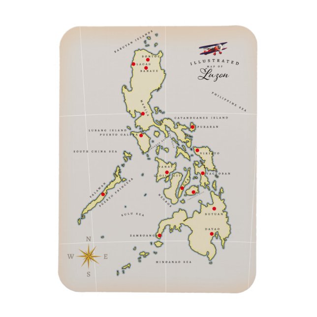 Imán Mapa ilustrado de Luzon mapa de Filipinas (Vertical)