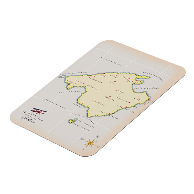 Imán Mapa ilustrado de Mallorca (Lado Izquierdo)