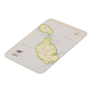 Imán Mapa ilustrado de Malta