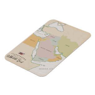 Imán Mapa ilustrado de Oriente Medio.