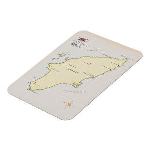 Imán Mapa ilustrado de Rodas.