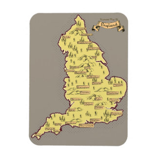 Imán Mapa ilustrado de viajes de Inglaterra