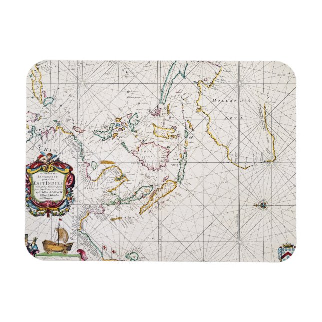 IMÁN MAPA: INDIAS ORIENTALES, 1670 (Horizontal)