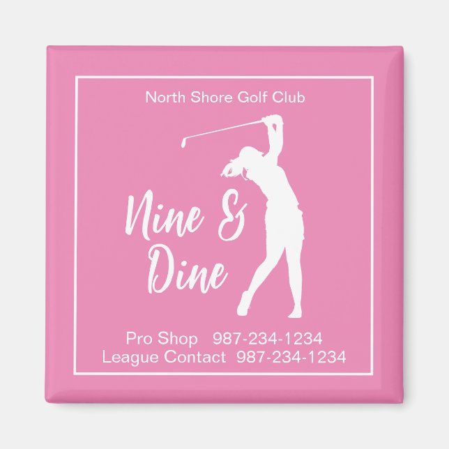 Imán Mapa informativo de la Liga de Golf Femenino (Frente)