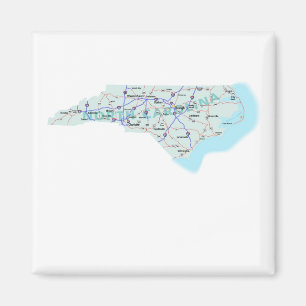 Imán Mapa interestatal de Carolina del Norte