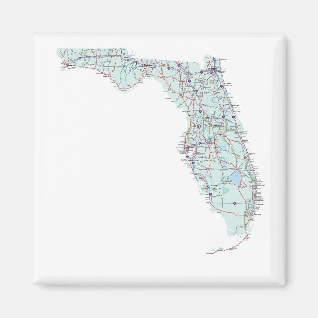 Imán Mapa Interestatal de Florida (Frente)